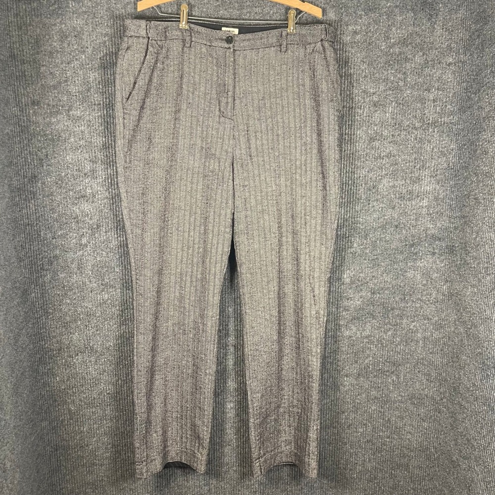 LL Bean Herringbone Dress Pants Trousers Womens 16 Black White Classic Fit‎ - Picture 2 of 15